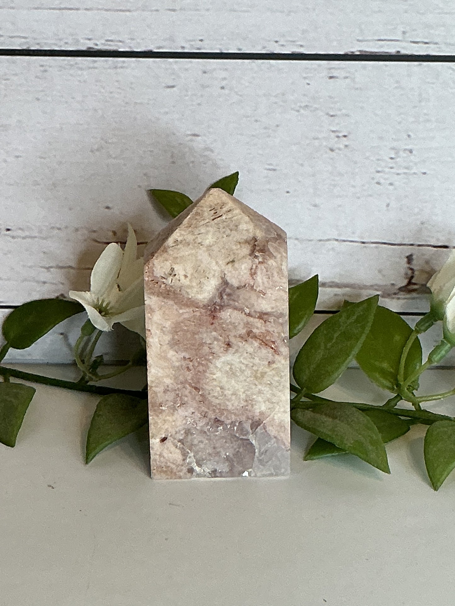 3”flower agate pink amethyst combo point