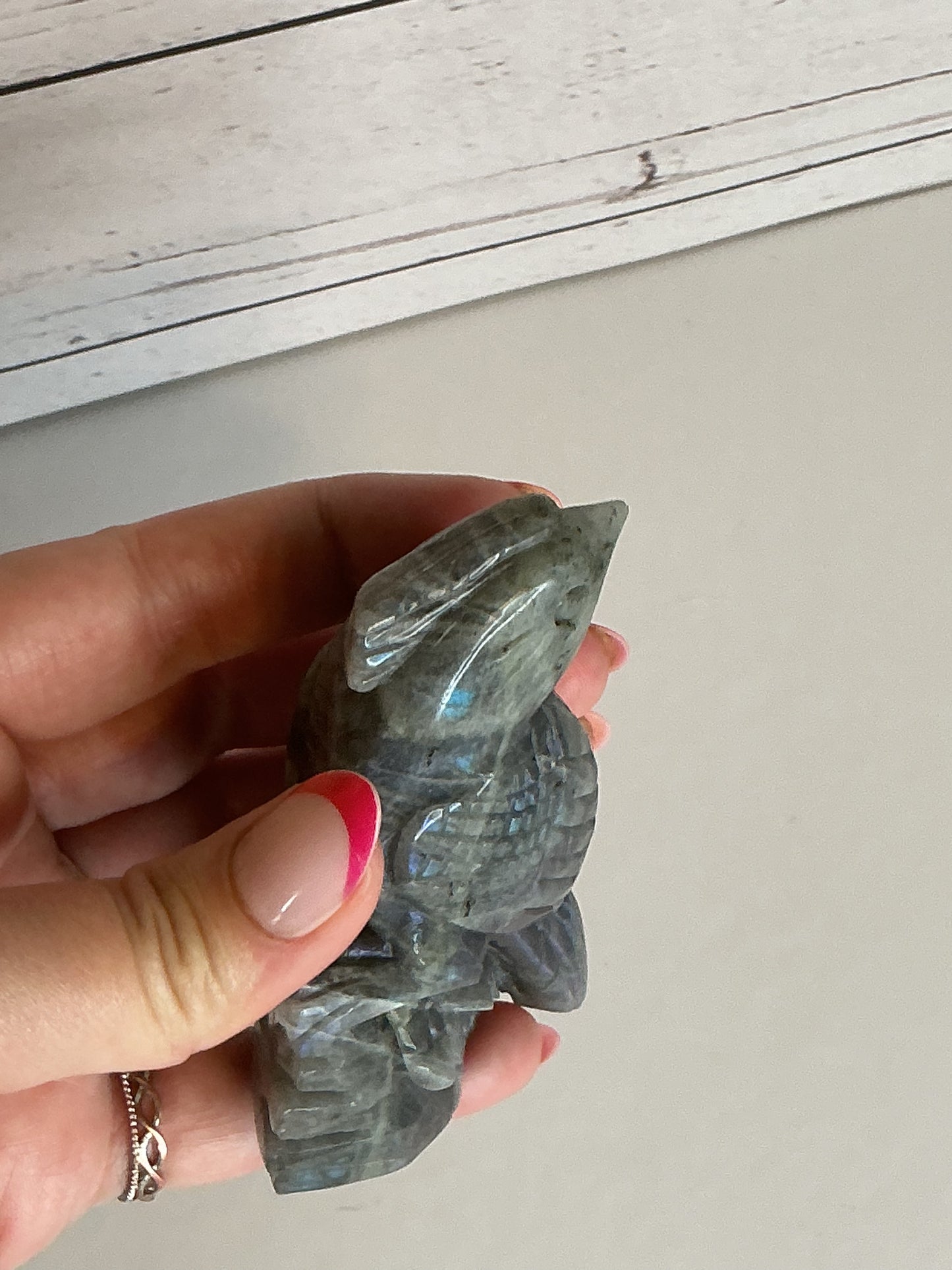 4” LABRADORITE BIRD CARVING