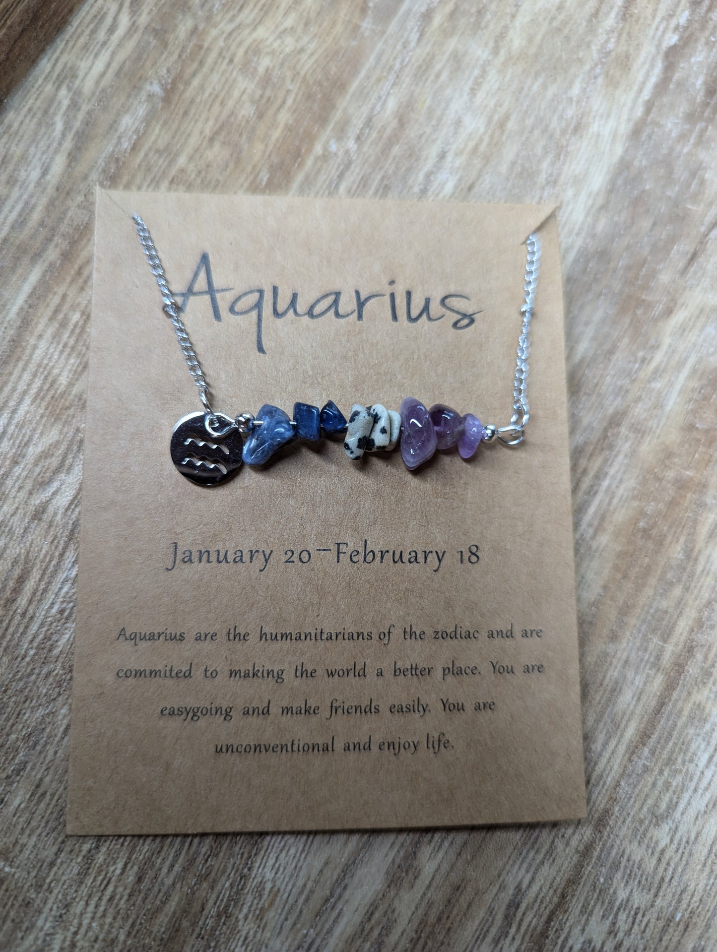 Zodiac AQUARIUS Bar Necklace