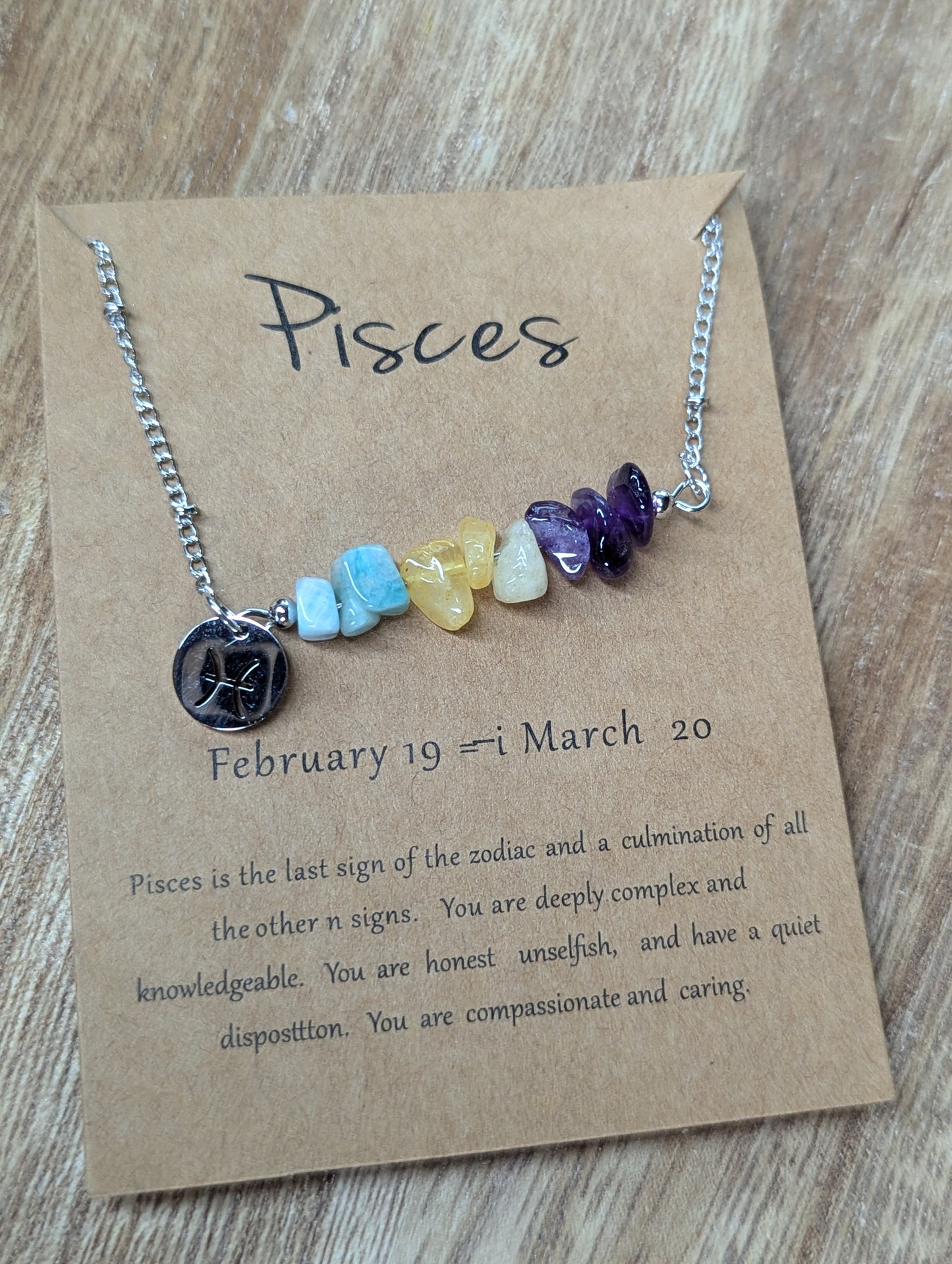 Zodiac PISCES Bar Necklace