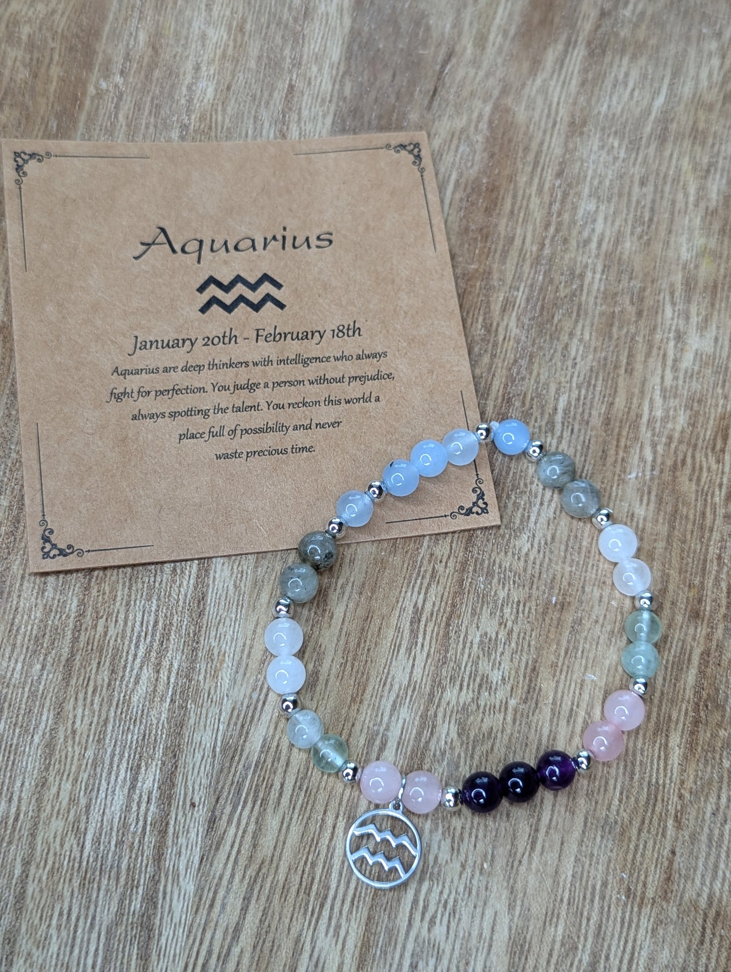 Zodiac AQUARIUS stretch bracelet