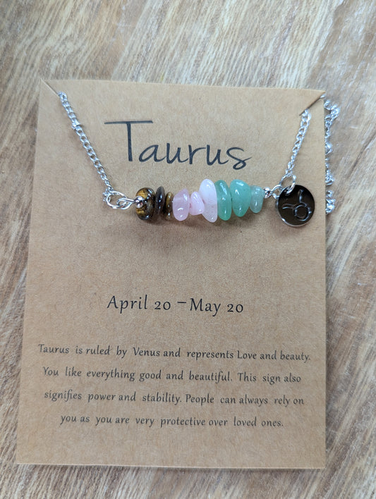 Zodiac TAURUS Bar Necklace