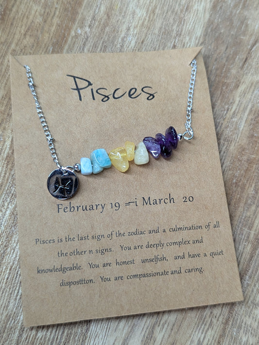 Zodiac PISCES Bar Necklace