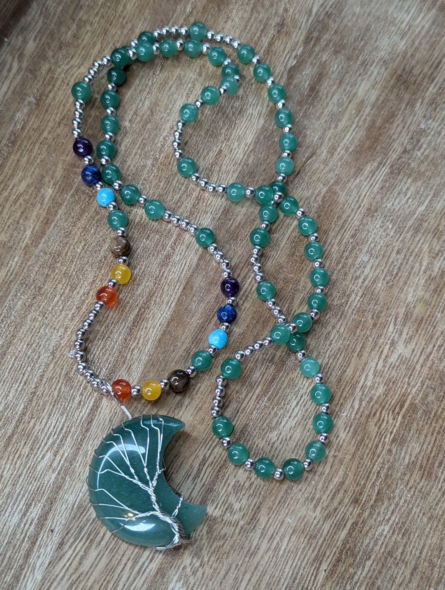 Chakra Green Adventurine Meditation Prayer Bead Necklace