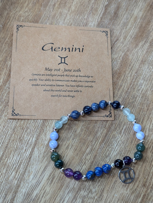 Zodiac GEMINI stretch bracelet