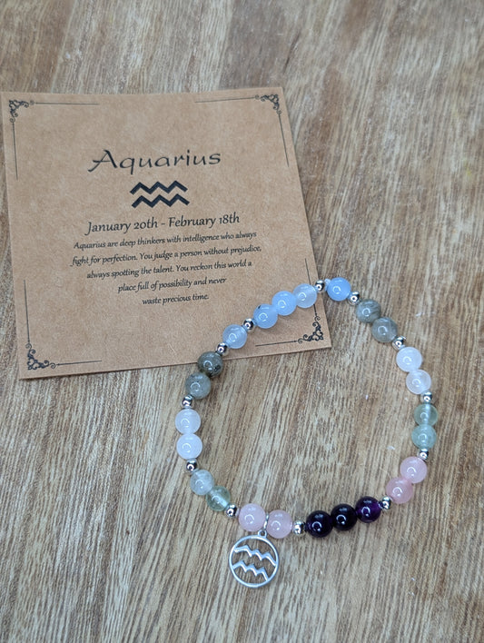 Zodiac AQUARIUS stretch bracelet