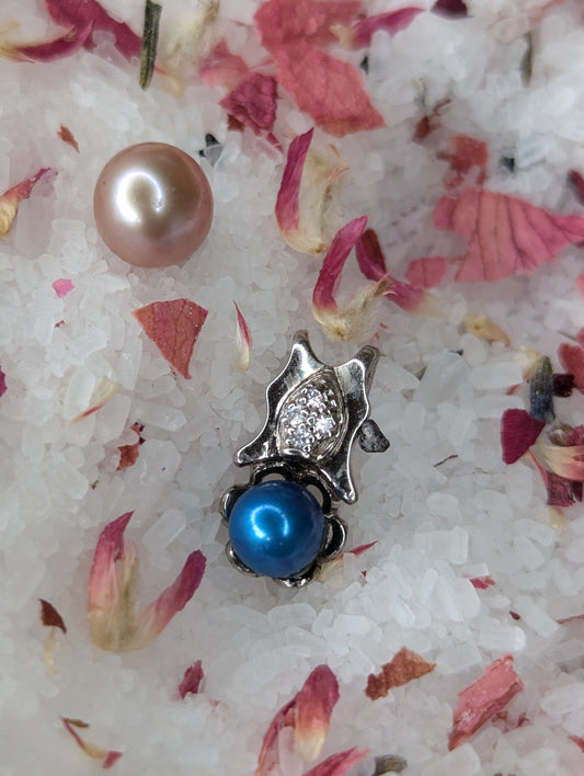 Preset SS CZ Blue Pearl Pendant