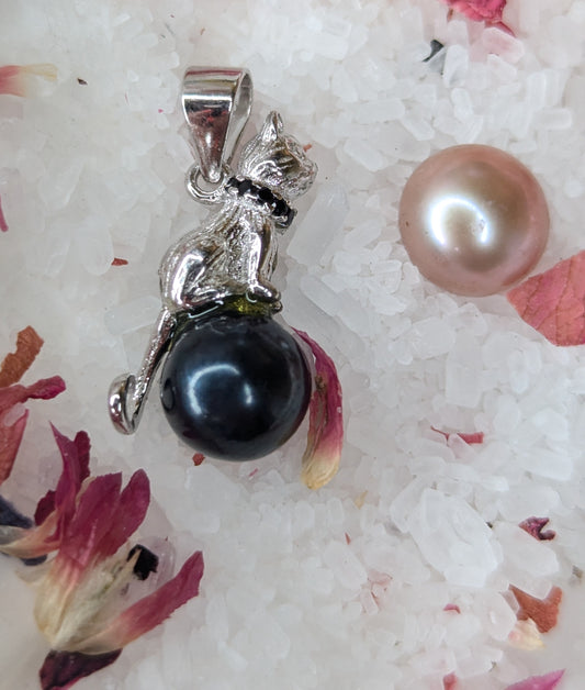 Preset BLACK PEARL SS Cat Pearl Pendant